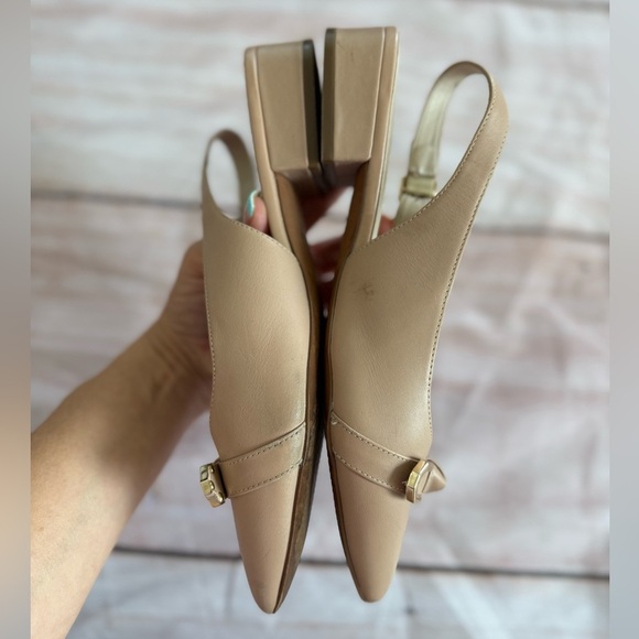 Cole Haan Women's Menlo Skimmer Brush Leather Slingback Flats W22640 Size 8b - Picture 3 of 10